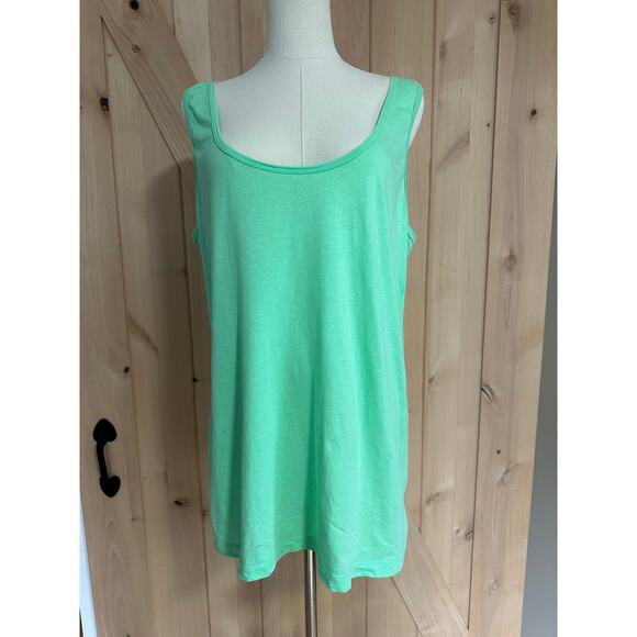 J. Peterman | Cotton Light Green Tank | Size Large - Picture 1 of 8